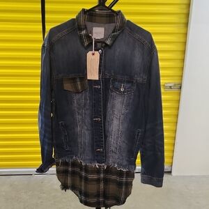 Denim Jacket with Plaid Lining AMERICAN EAGLE